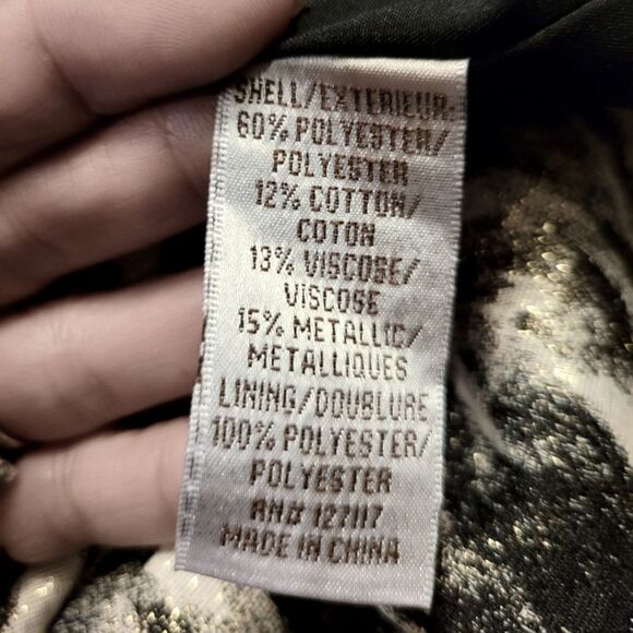 Badgley Mischka Collection Zebra Print Dress Gold Black Size 2 - Picture 10 of 10